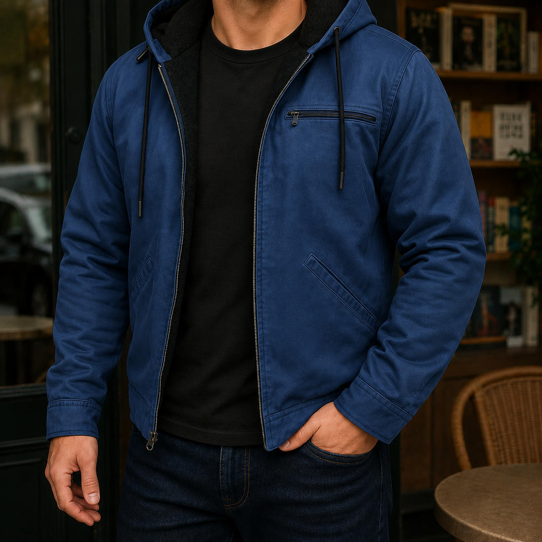Zachary Hooded Jacket - Blue