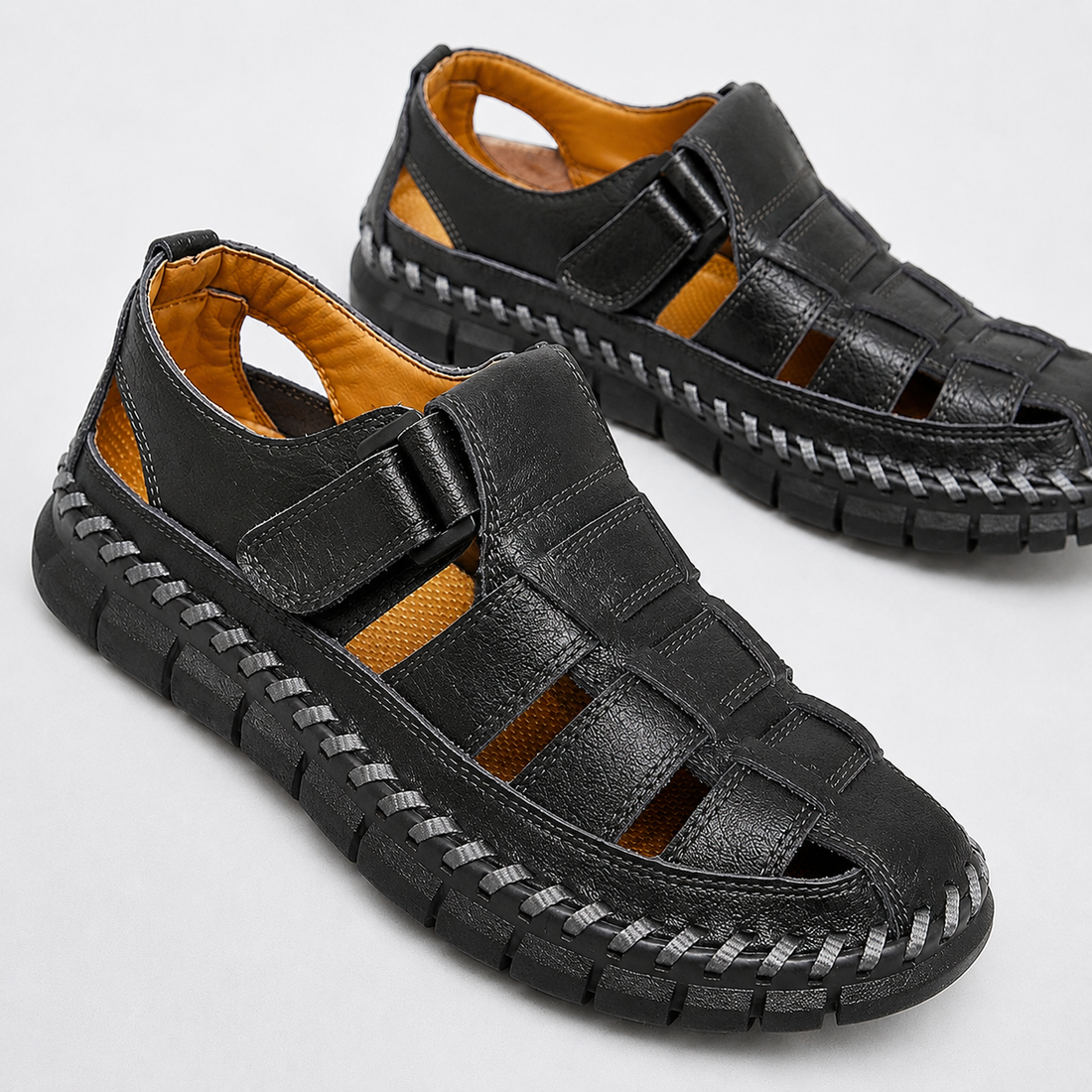 Messina Fisherman Sandals - Black