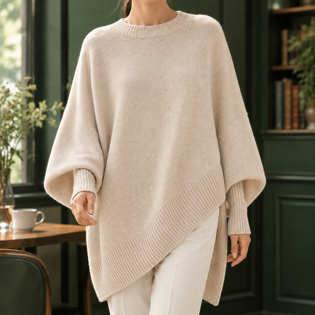 Audrina Crew Neck Sweater - Beige