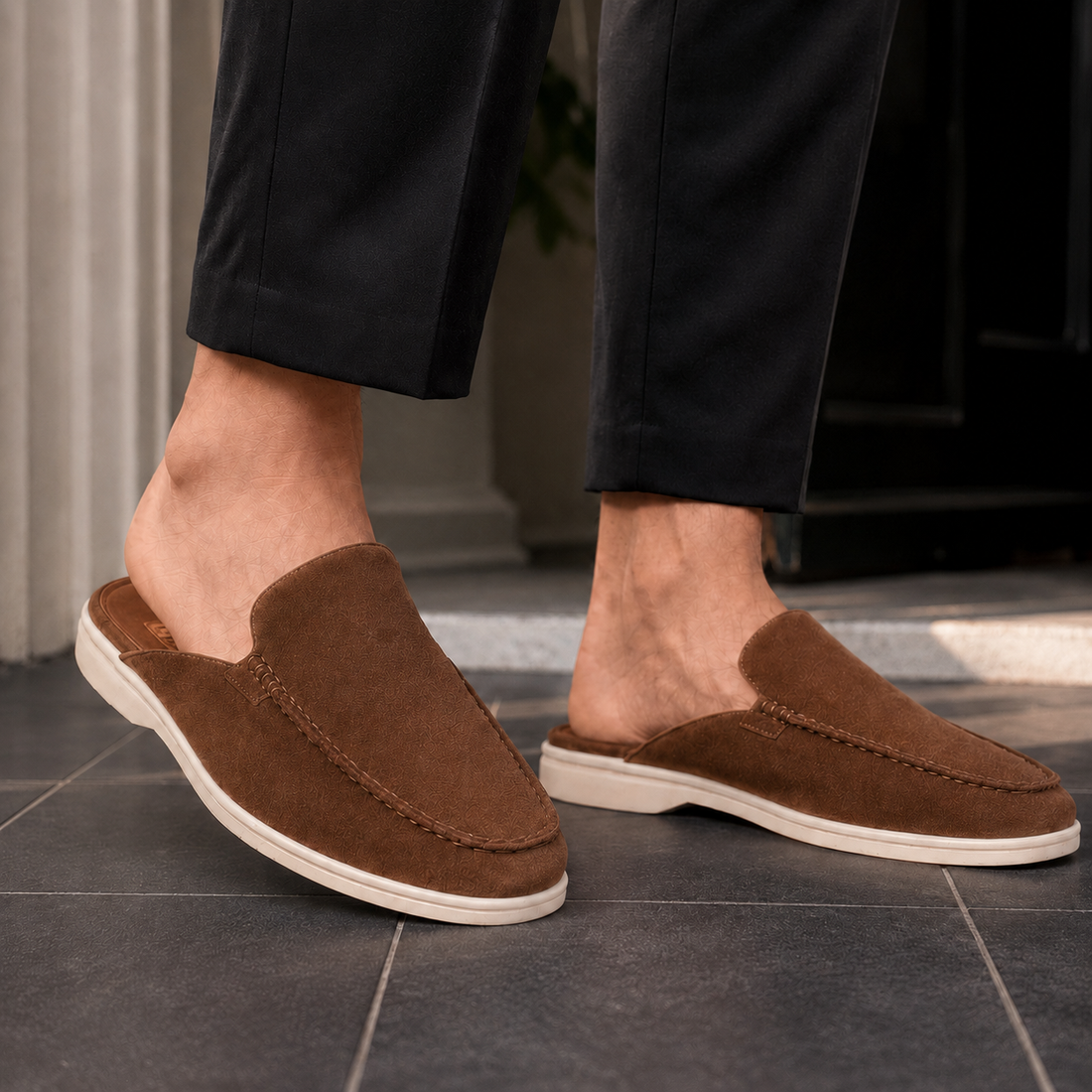 Ruggeri Suede Mule Loafers - Dark Brown