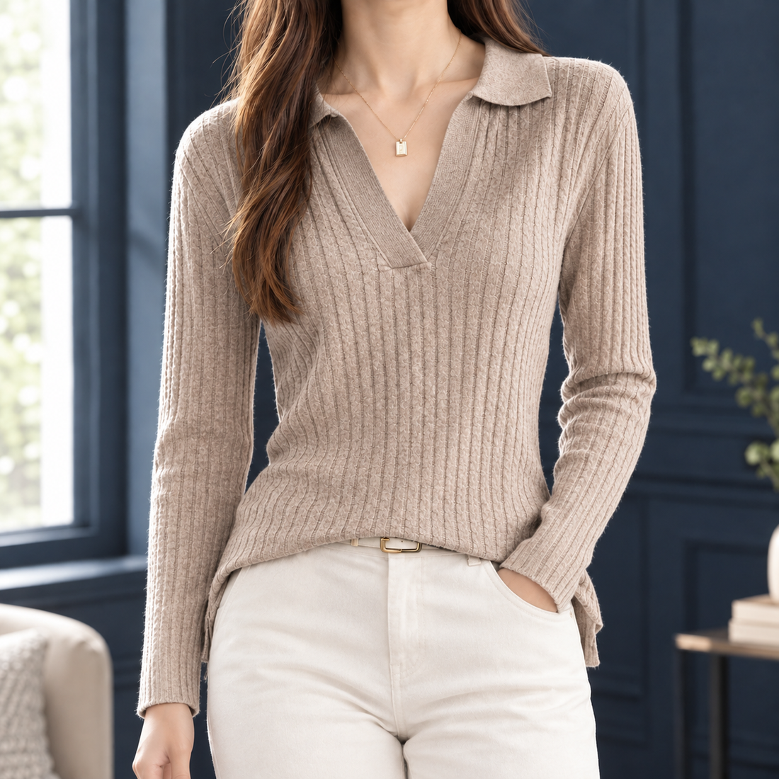 Gloria Ribbed Sweater - Camel