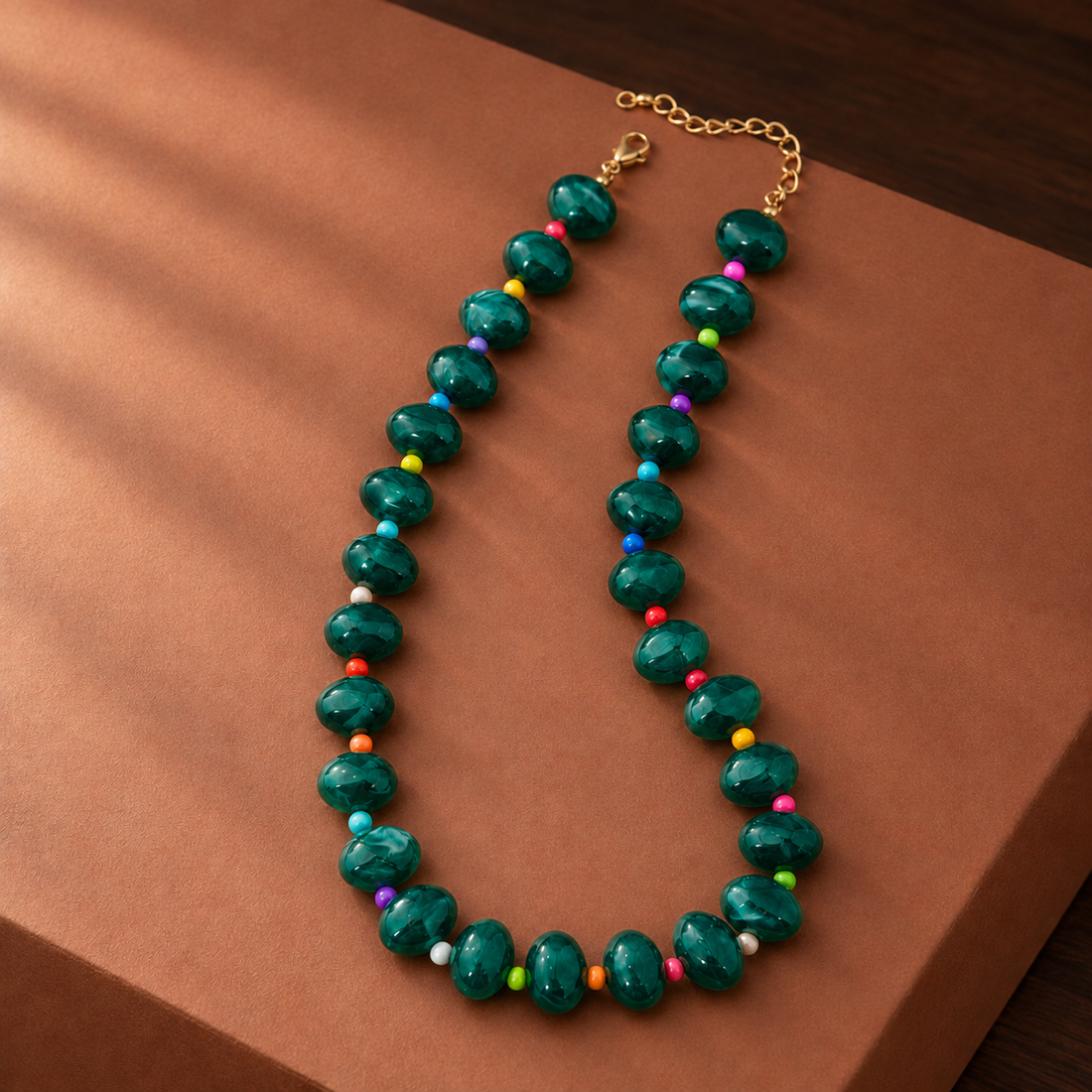 Chatsworth Colorful Beaded Necklace - Green