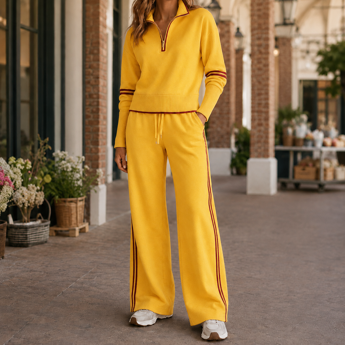Alessia Wide Leg Set - Yellow