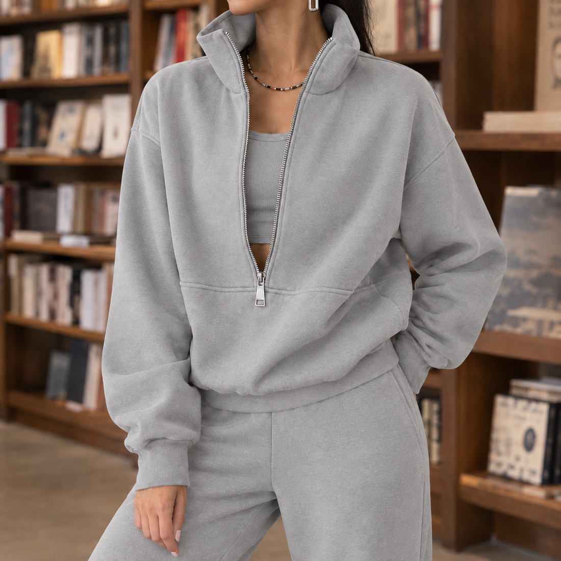 Lena Relaxed Set - Light Gray