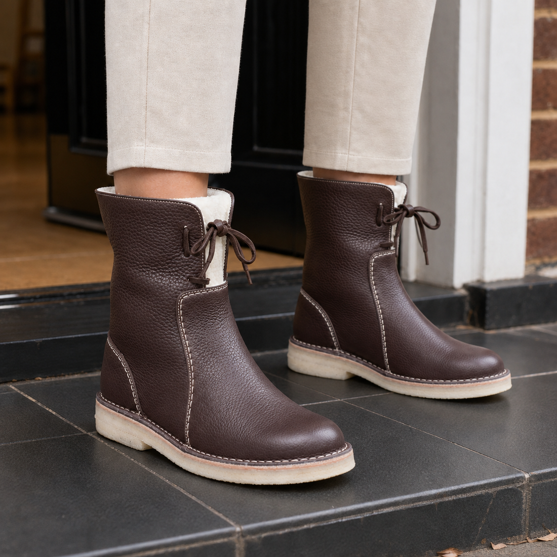 Rovelli Lace-Up Boots - Dark Brown