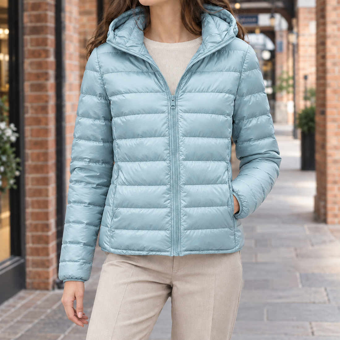 Alouette Hooded Jacket - Pale Blue
