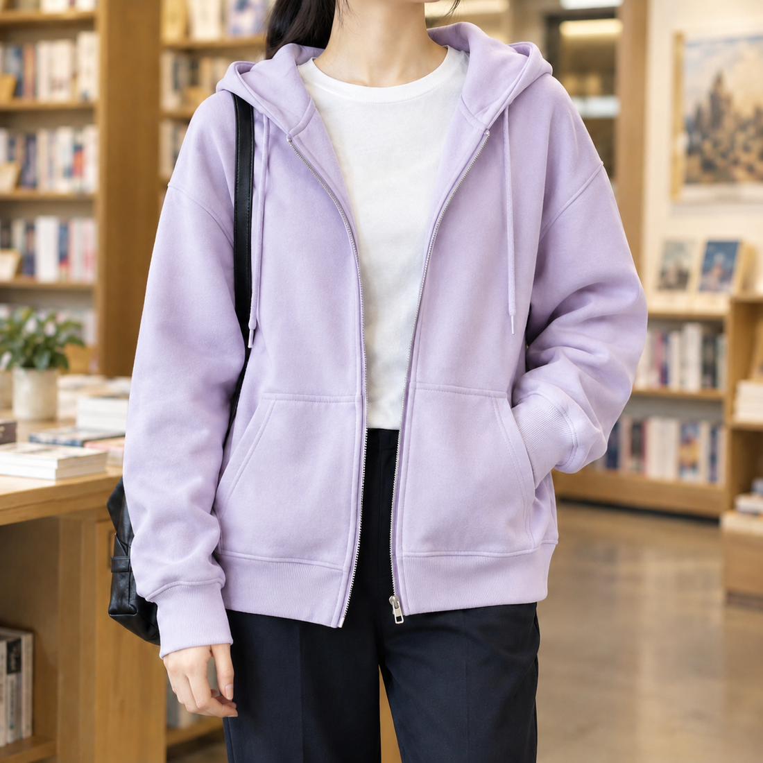 Bettina Relaxed Zip Hoodie - Purple