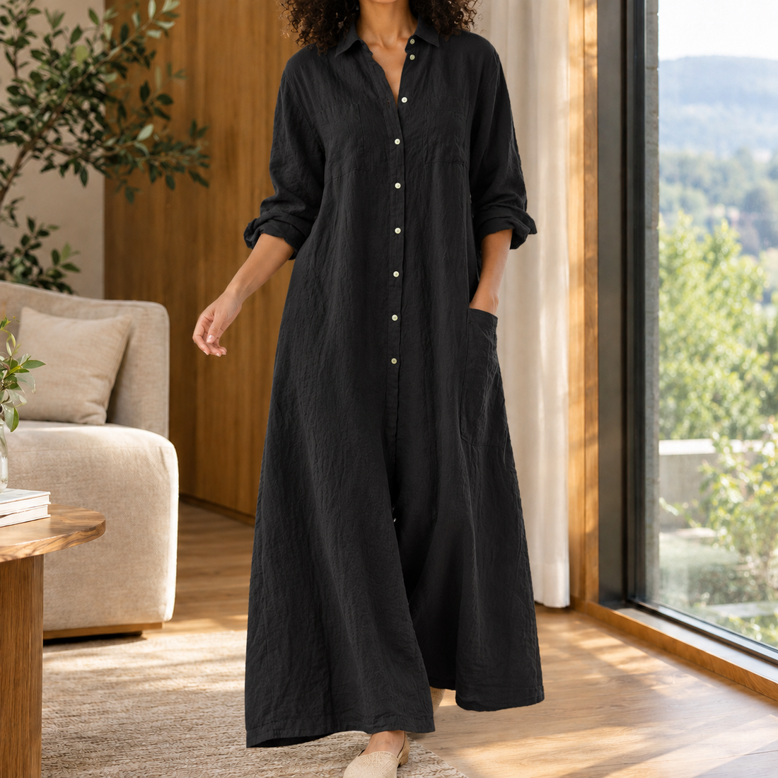 Avaline Wide Leg Jumpsuit - Black