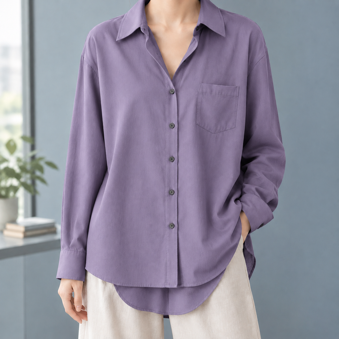 Ernestine Relaxed Blouse - Purple
