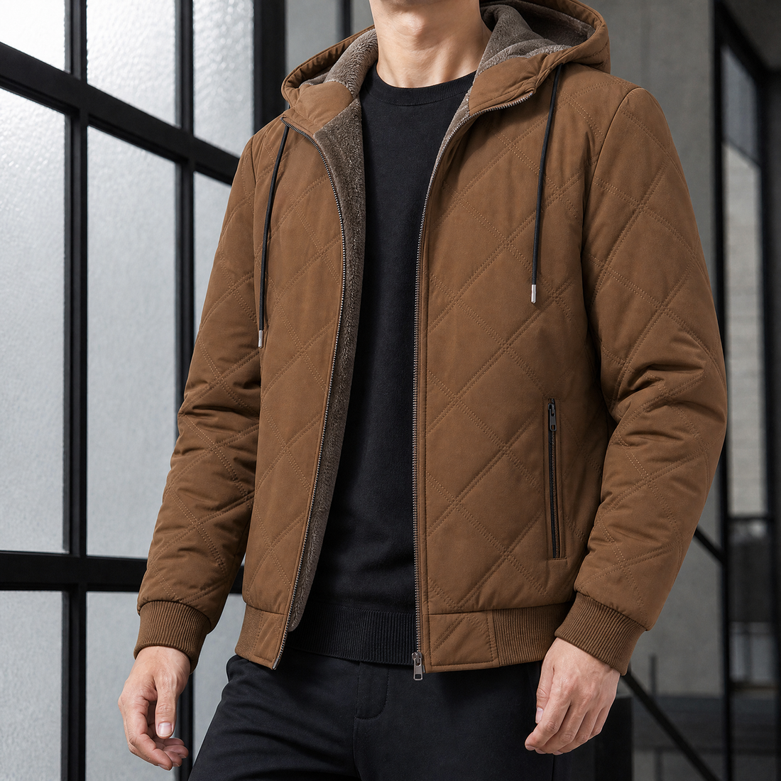Theodric Quilted Jacket - Coffee