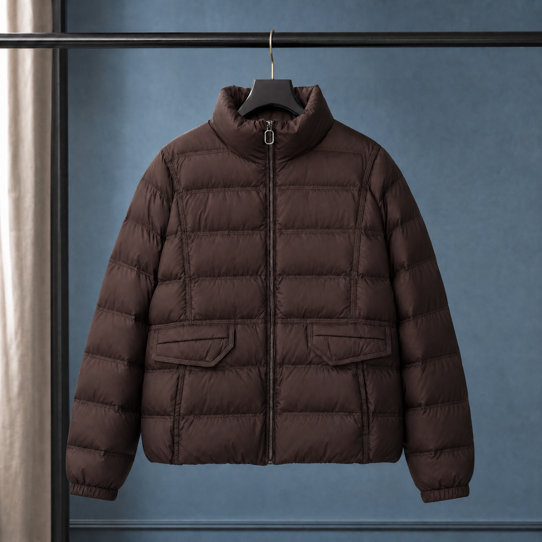 Cordelia-Pearl Puffer Jacket - Brown