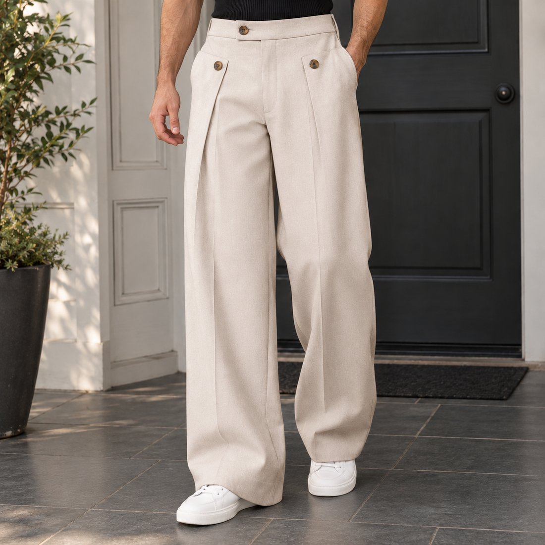 Lothaire-Rhys Wide Leg Pants - Apricot