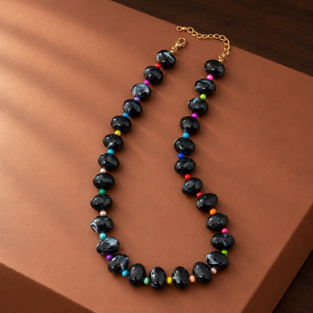 Chatsworth Colorful Beaded Necklace - Black