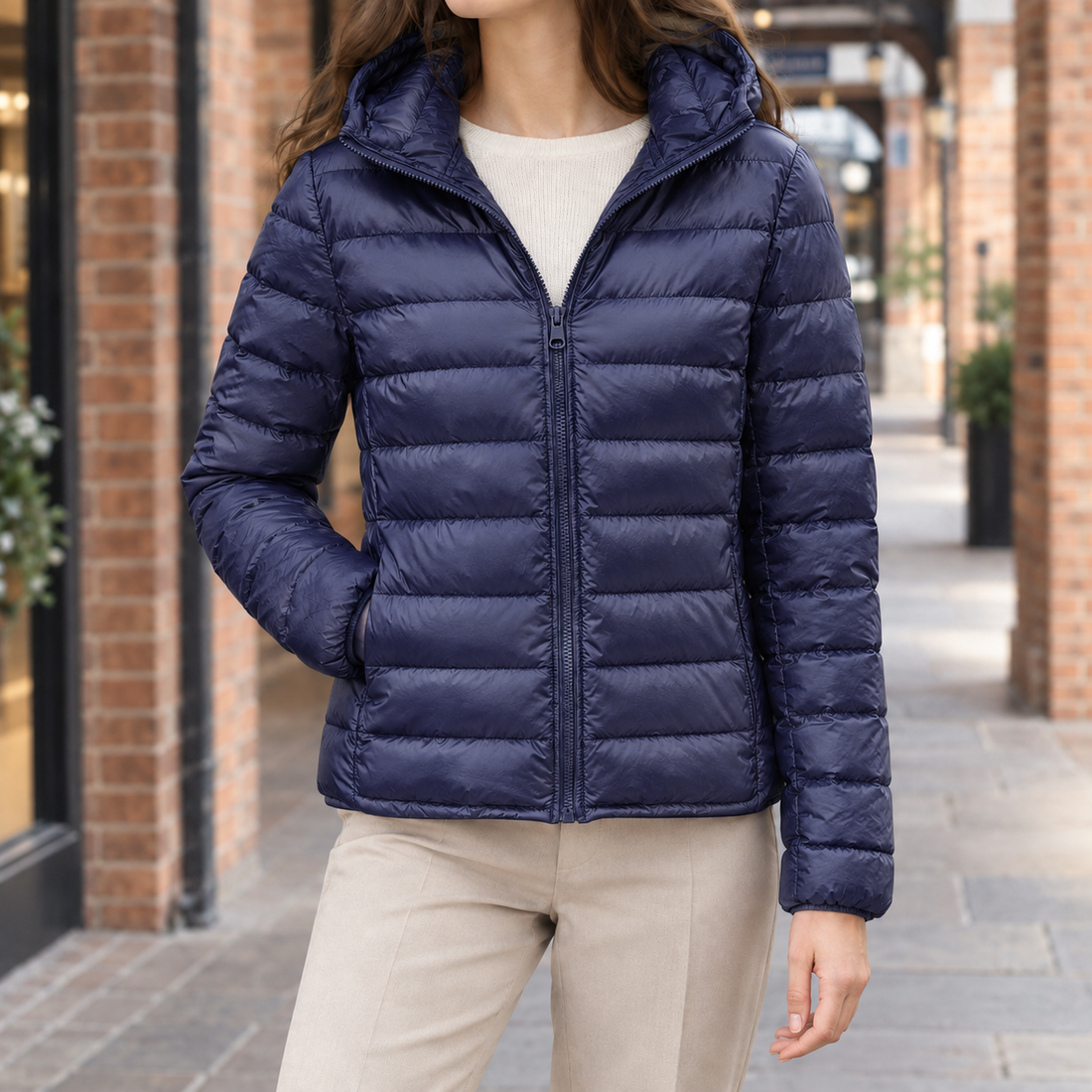 Alouette Hooded Jacket - Navy Blue