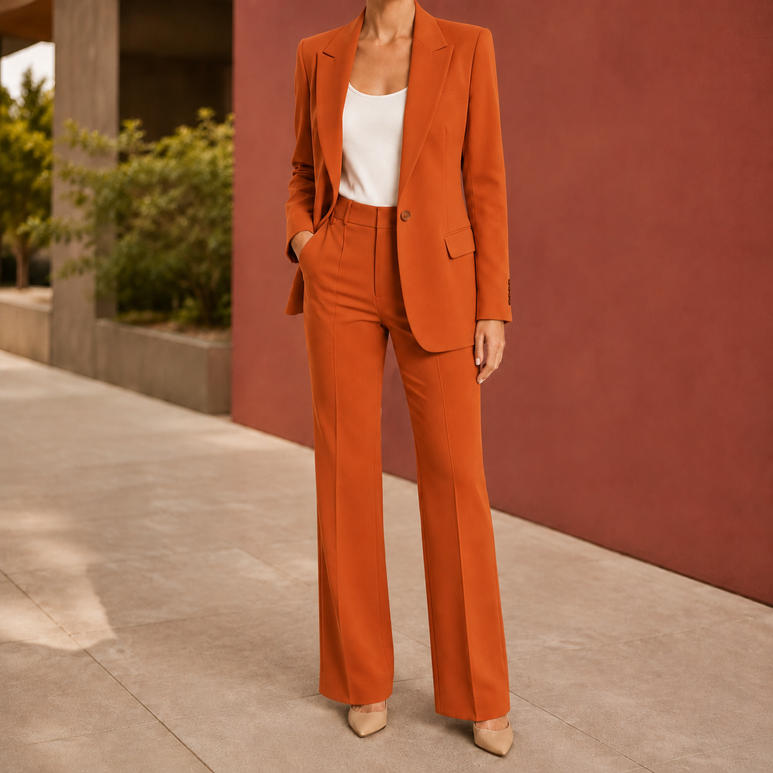 Aimee-Faye Tailored Set - Orange