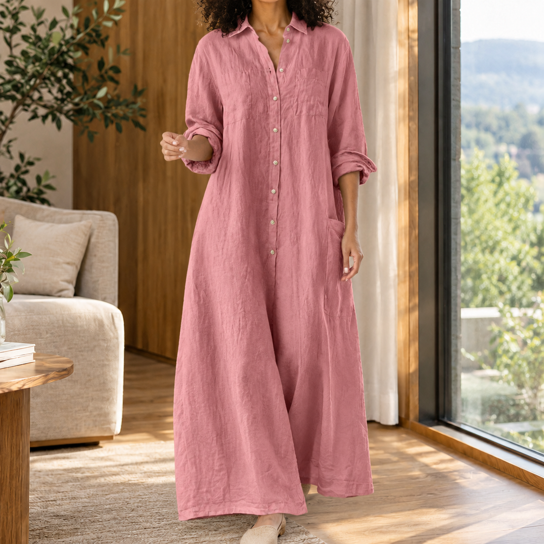 Avaline Wide Leg Jumpsuit - Pink