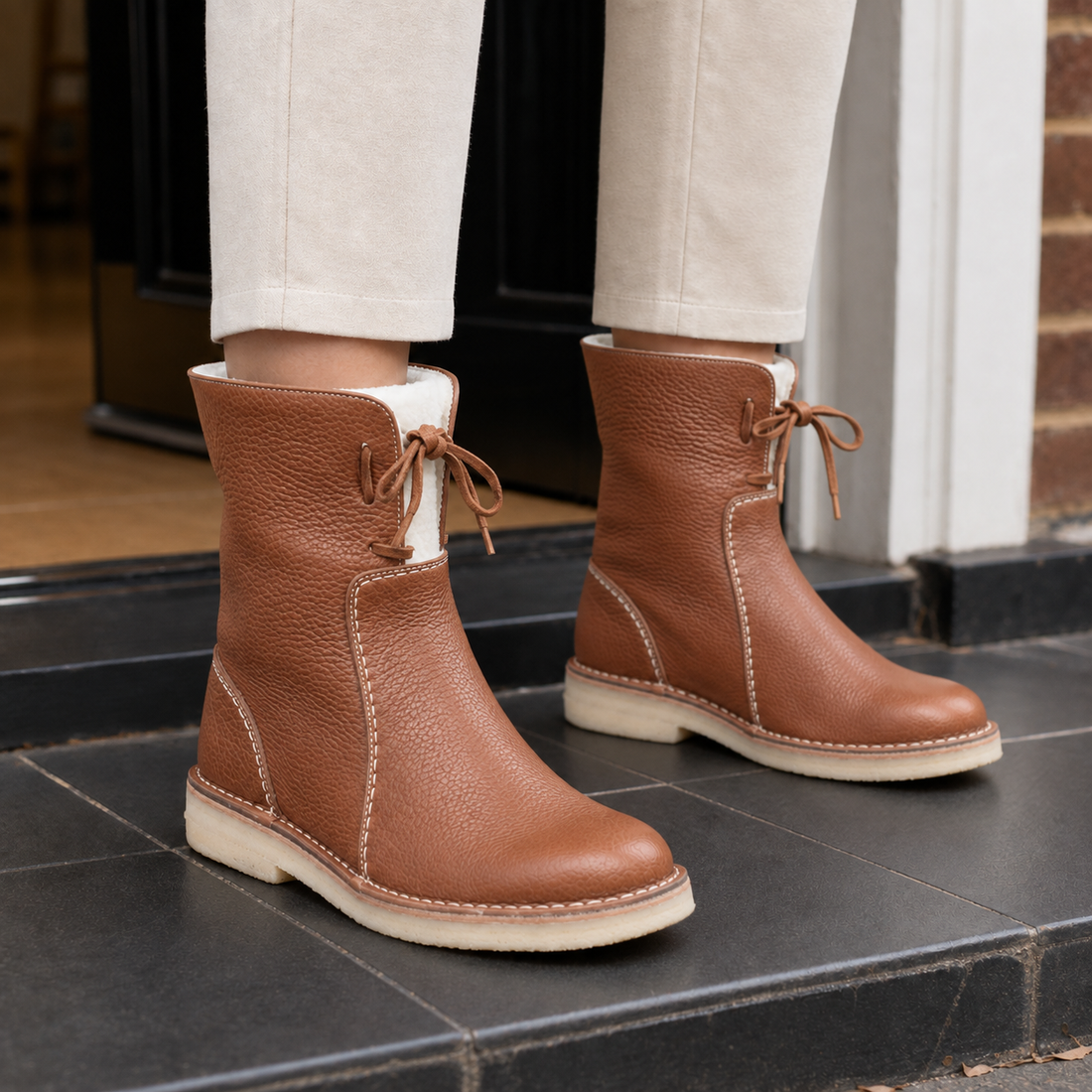Rovelli Lace-Up Boots - Light Brown
