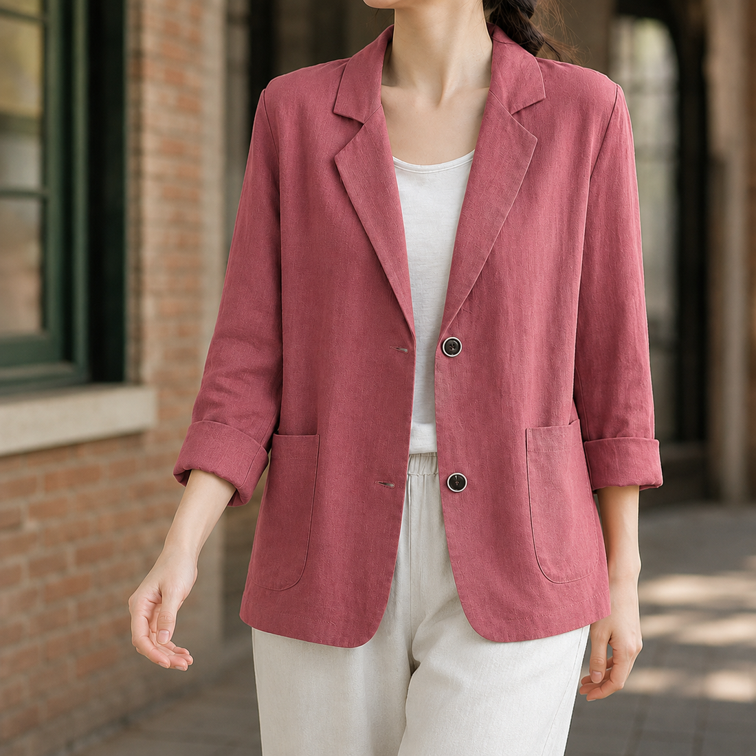 Giselle-Louise Relaxed Blazer - Red