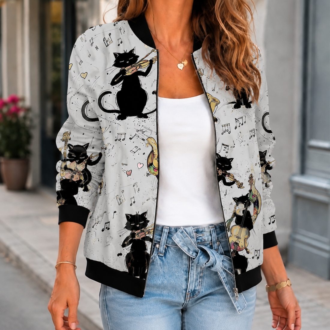 Margot-Skye Printed Jacket - Gray
