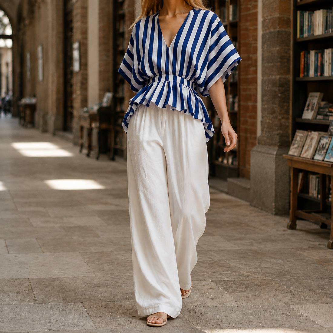 Maxine-Lane Wide Leg Set - Deep Blue