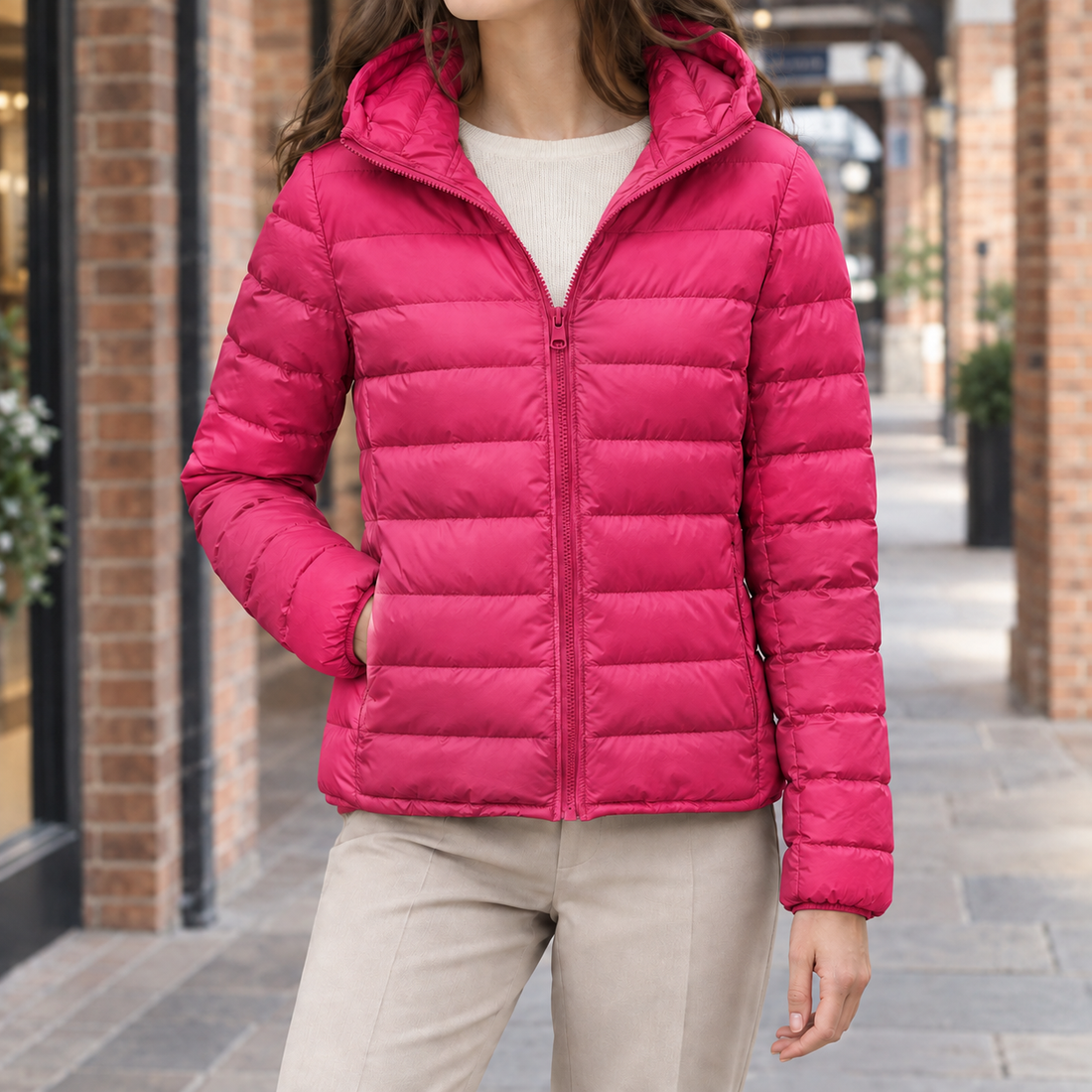 Alouette Hooded Jacket - Rose Red