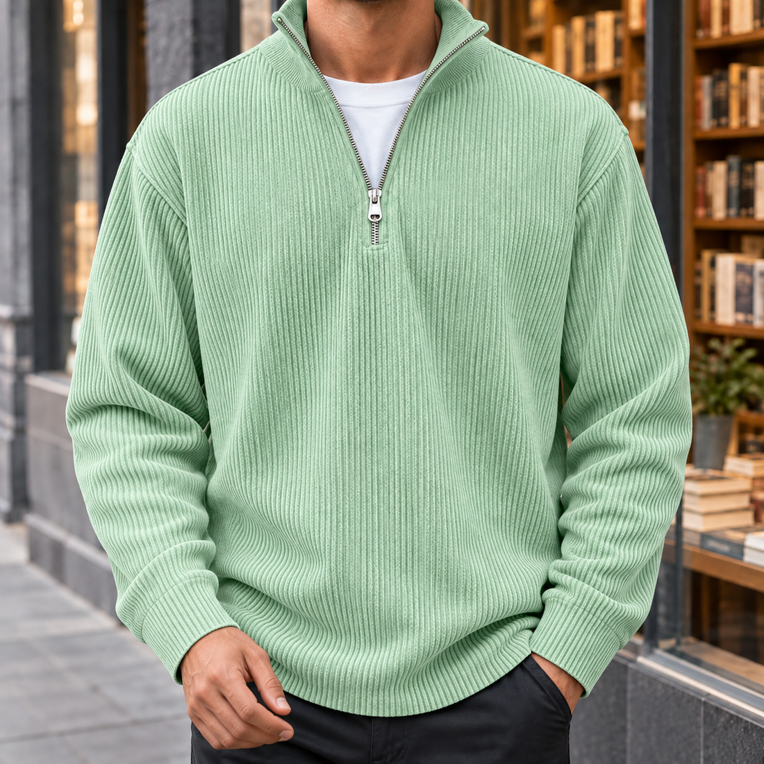 Elliot Quarter Zip Pullover - Green