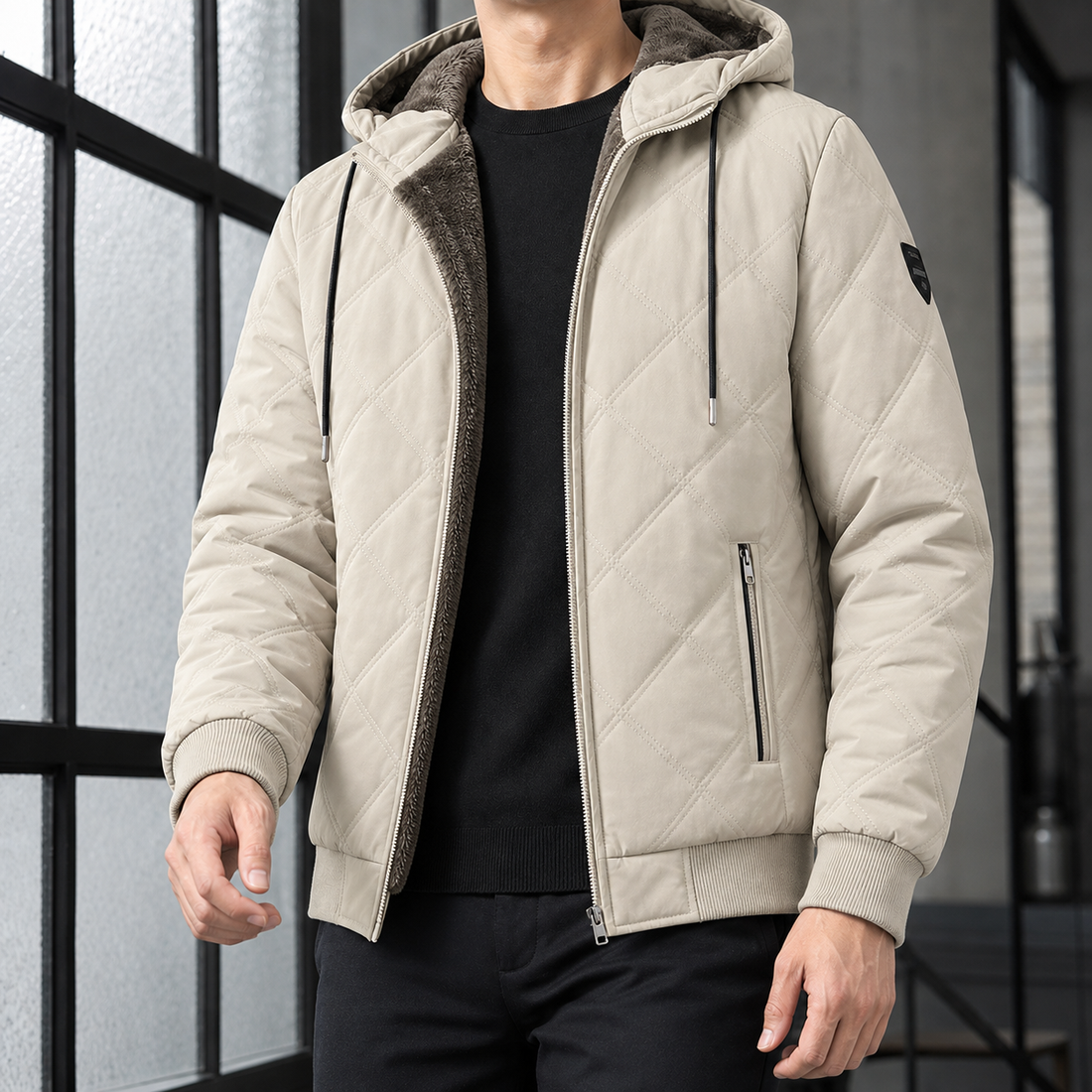 Theodric Quilted Jacket - Beige