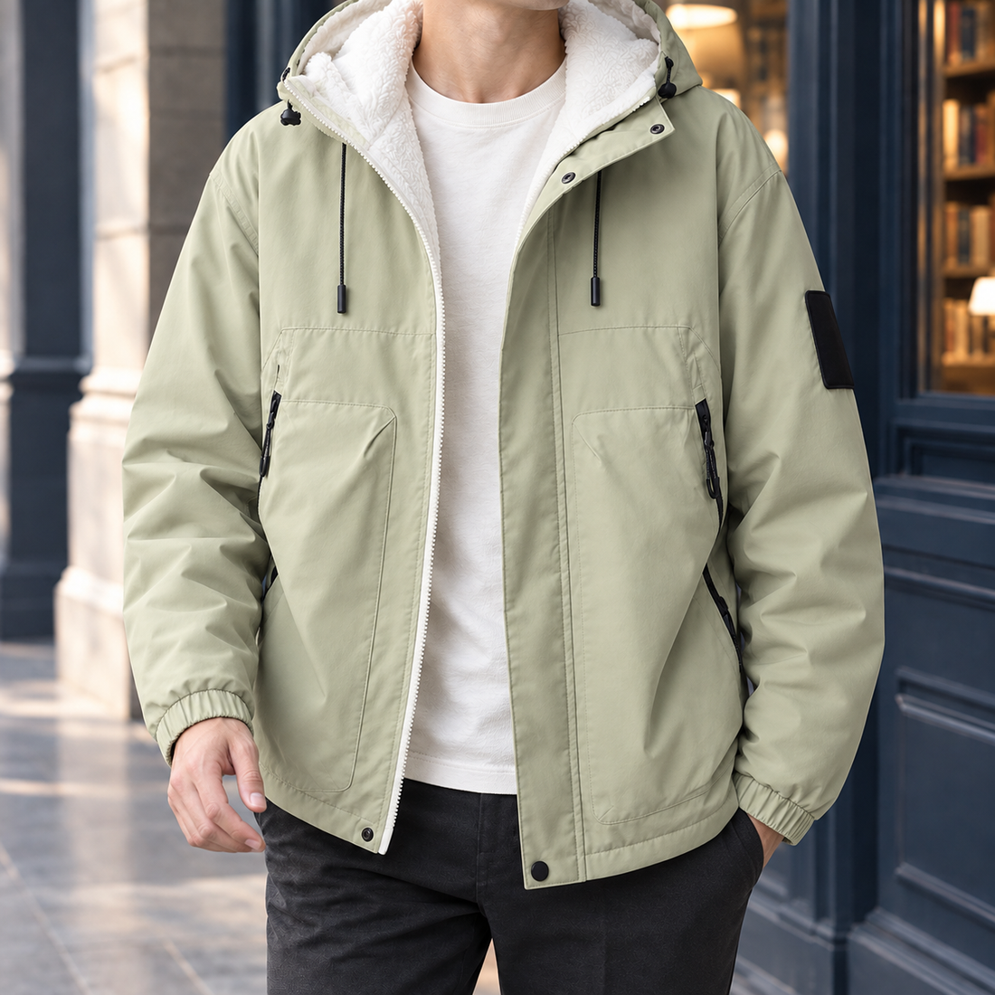Ethan Hooded Jacket - Grayish Green