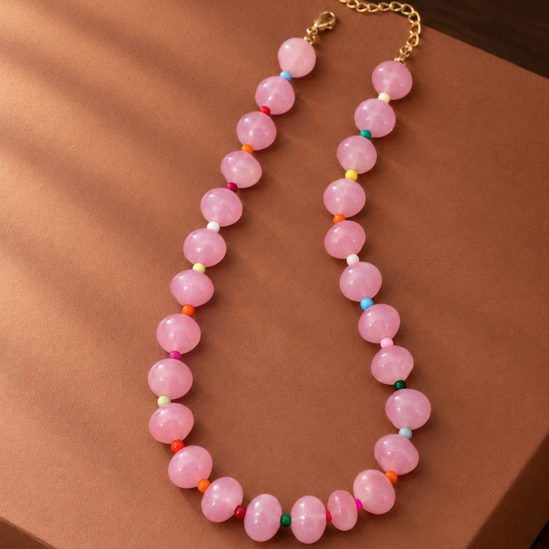 Chatsworth Colorful Beaded Necklace - Pink