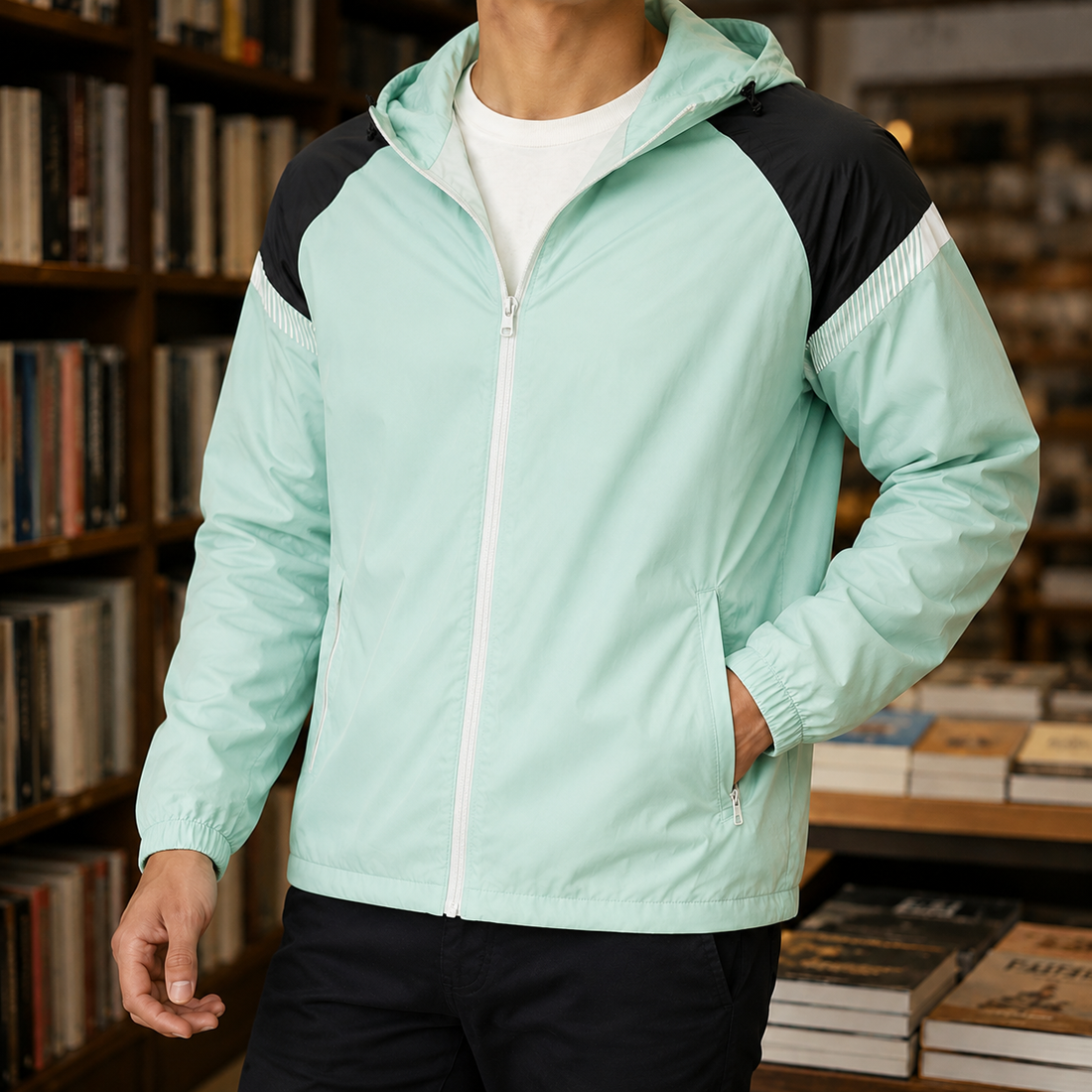 Reuben Hooded Jacket - Mint Green