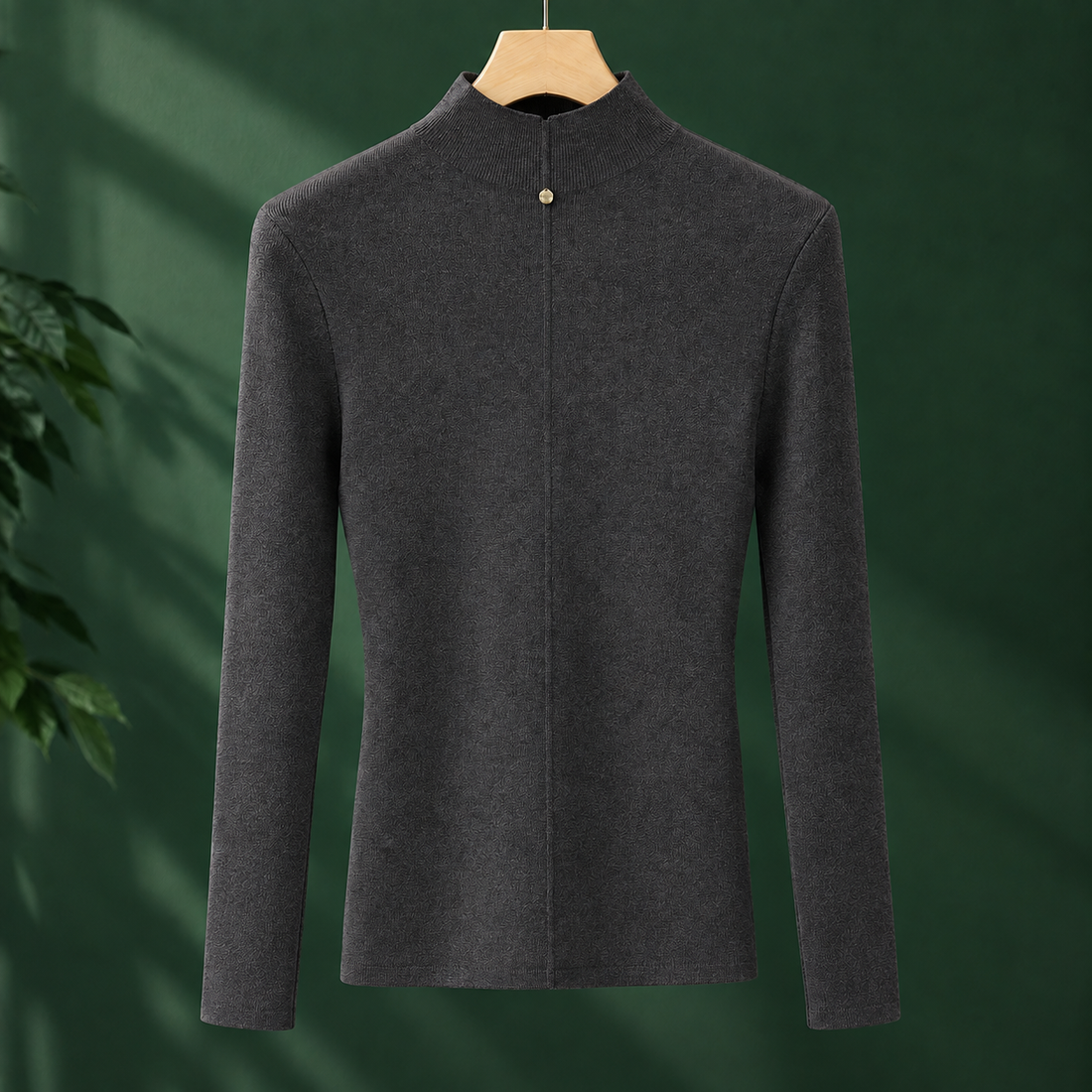 Octavia Mock Neck Sweater - Dark Gray