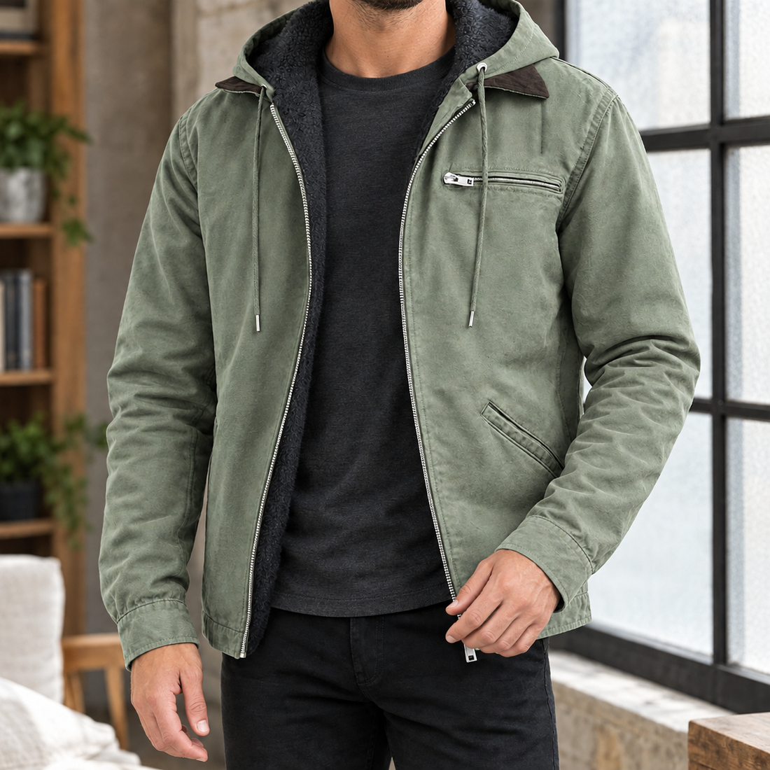 Edward Hooded Jacket - Light Green