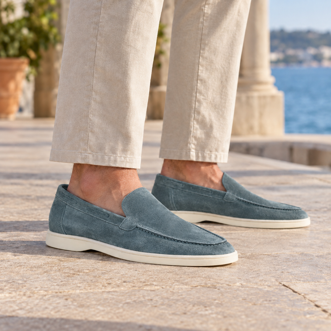 Isernia Slip-On Loafers - Sea Blue