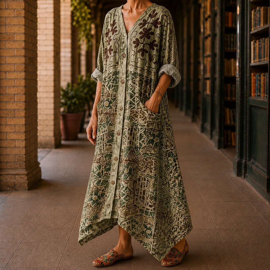 Calla Handkerchief Dress - Green