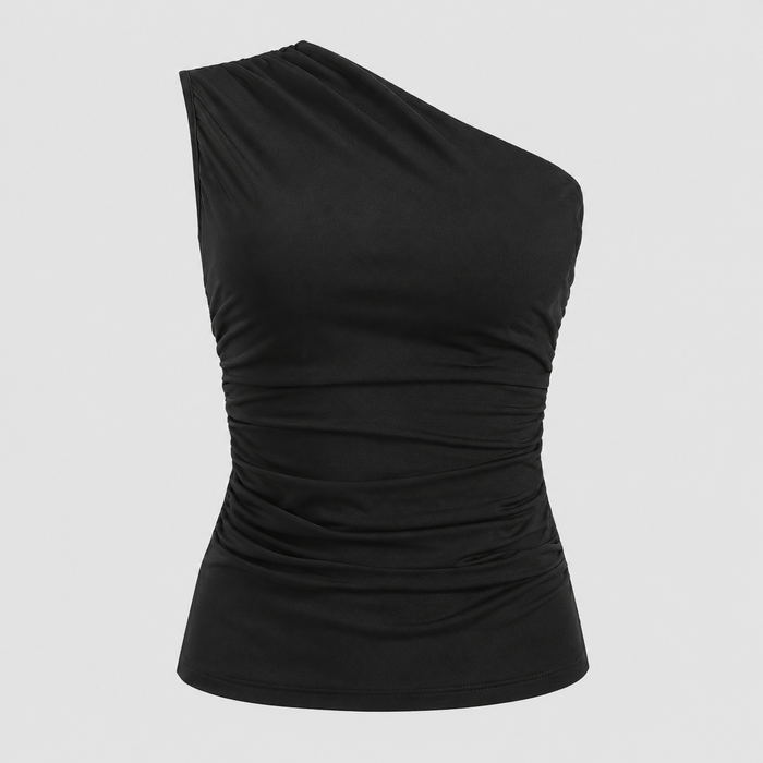 The Vesper One-Shoulder Ruched Top