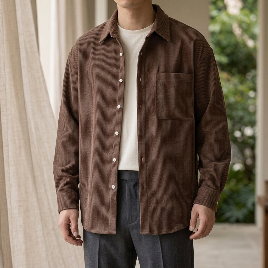 Knox Corduroy Shirt - Coffee Brown