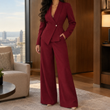 Oriana-Claire Tailored Set - Burgundy