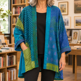 Marlene-Jane Patchwork Cardigan - Blue