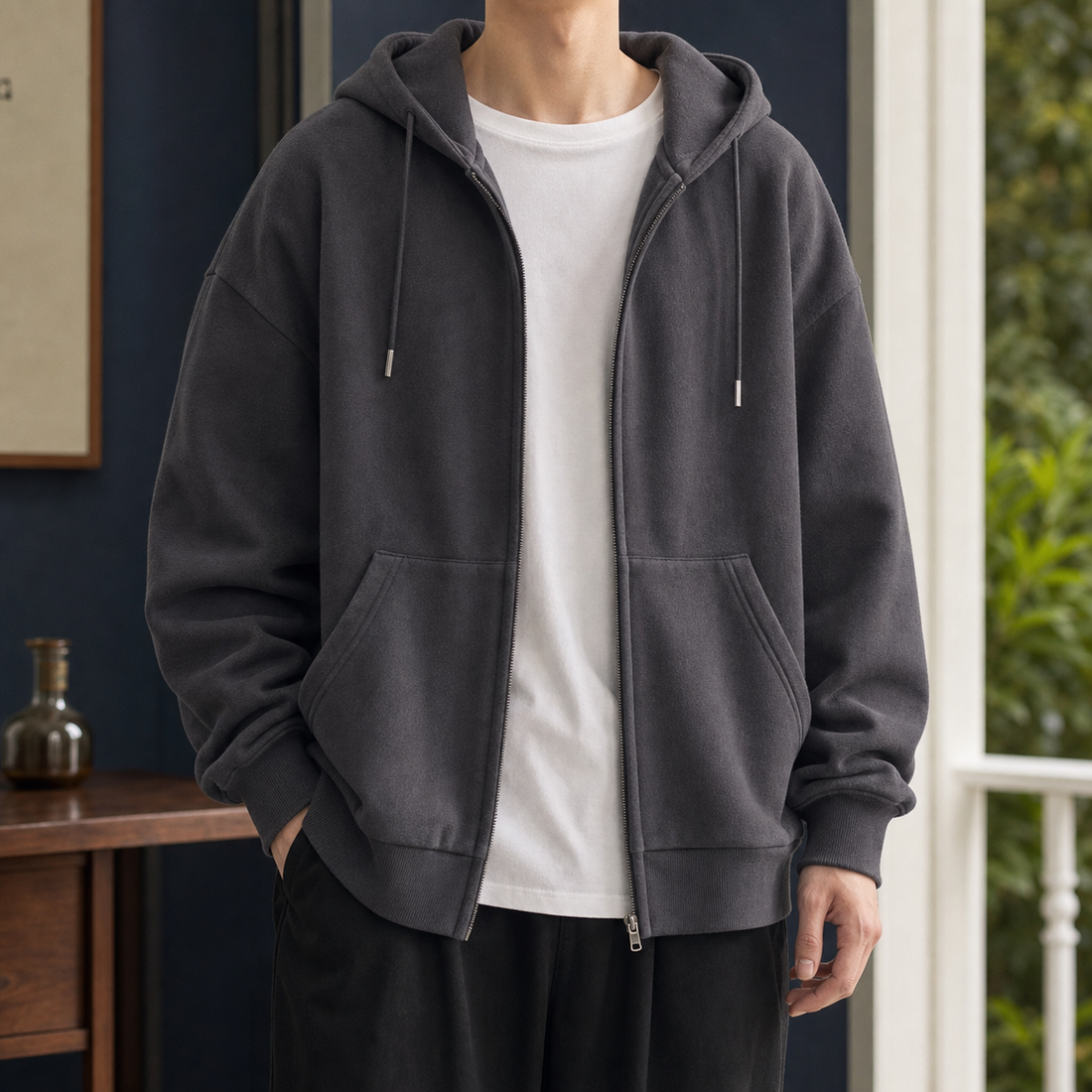 Octavian Zip Hoodie - Dark Gray