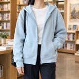 Bettina Relaxed Zip Hoodie - Black
