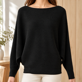 Cordelia-Faye Boat Neck Sweater - Black