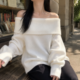 Magdalena Off Shoulder Sweater - White