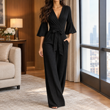 Leontine Wide Leg Jumpsuit - Black