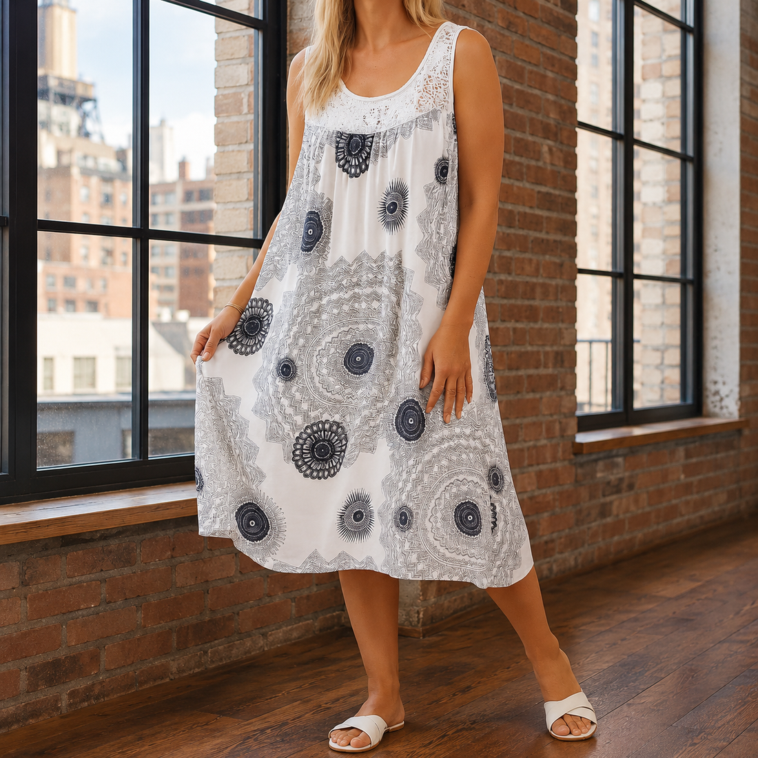 Leonie-Mae Openwork Dress - White