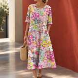 Blair-Pearl Printed Midi Dress - Glittery