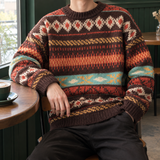 Fintan Fair Isle Sweater - Coffee
