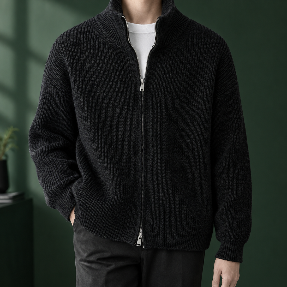 Emeric Ribbed Jacket - Black