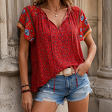 Talia-Eve Relaxed Top - Red