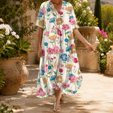 Adriana-Elise Cocoon Midi Dress - Floral