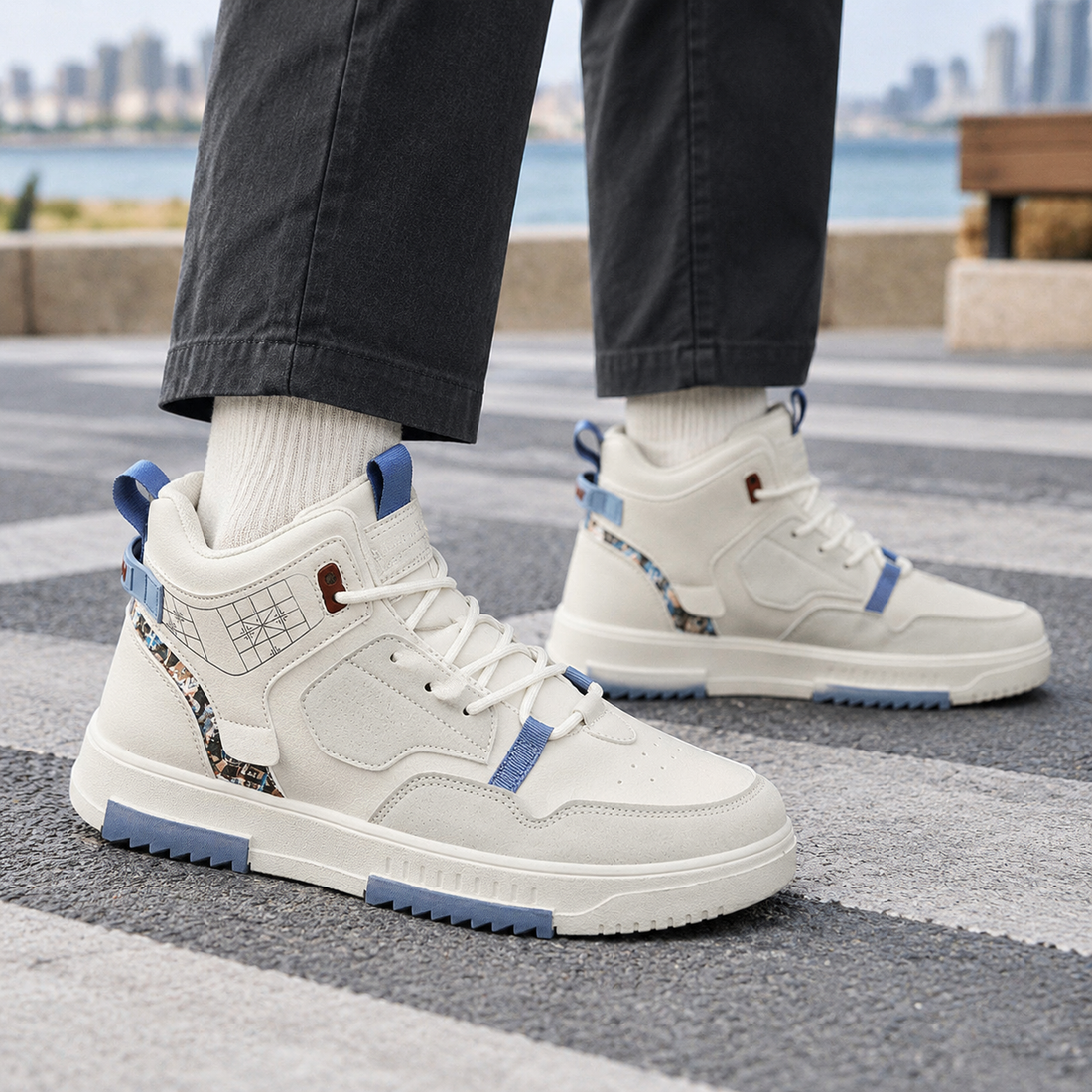 Sanguineti Lace-Up Sneakers - Beige